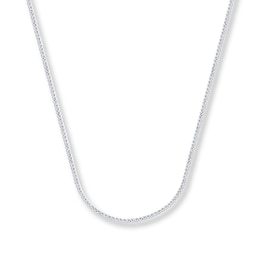 1.25mm Square Wheat Chain Solid 14K White Gold Necklace 16"