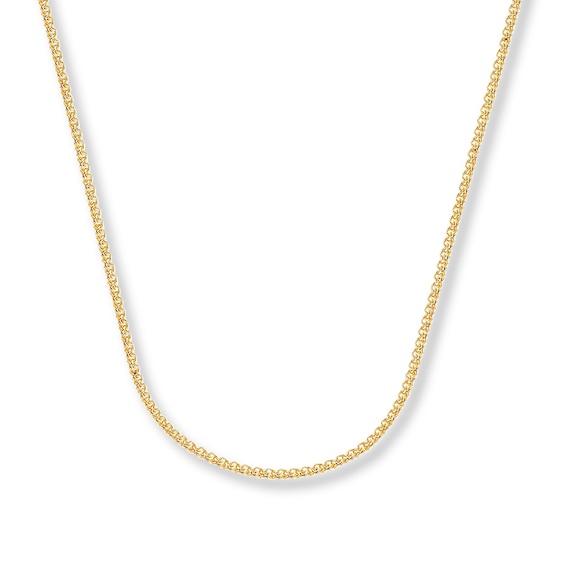 1.75mm Wheat Chain Necklace Solid 14K Yellow Gold 20"