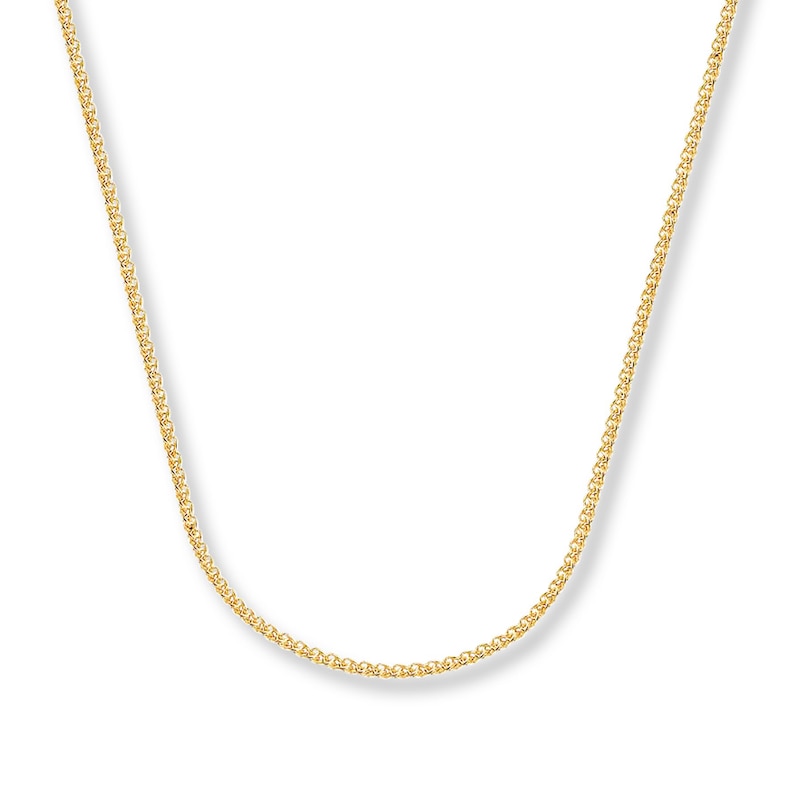 Main Image 1 of 1.75mm Wheat Chain Necklace Solid 14K Yellow Gold 24&quot;