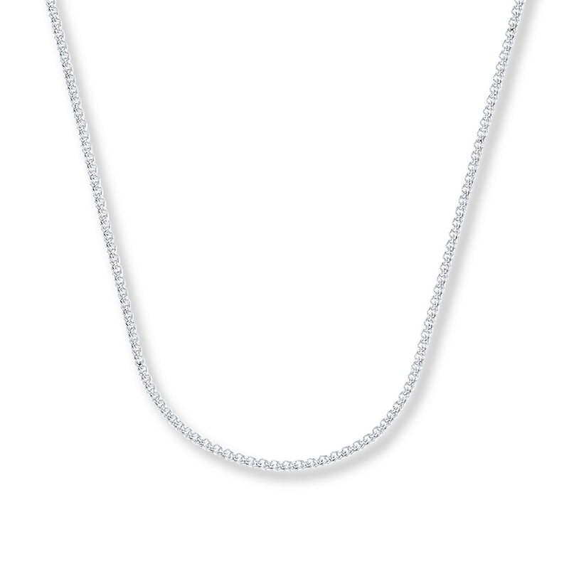 Main Image 1 of Wheat Chain Necklace Solid 14K White Gold 22&quot;