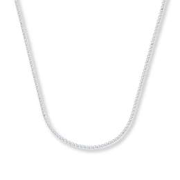 Wheat Chain Necklace Solid 14K White Gold 30"