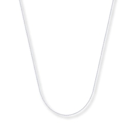 0.75mm Cable Chain Necklace Solid 14K White Gold 20"