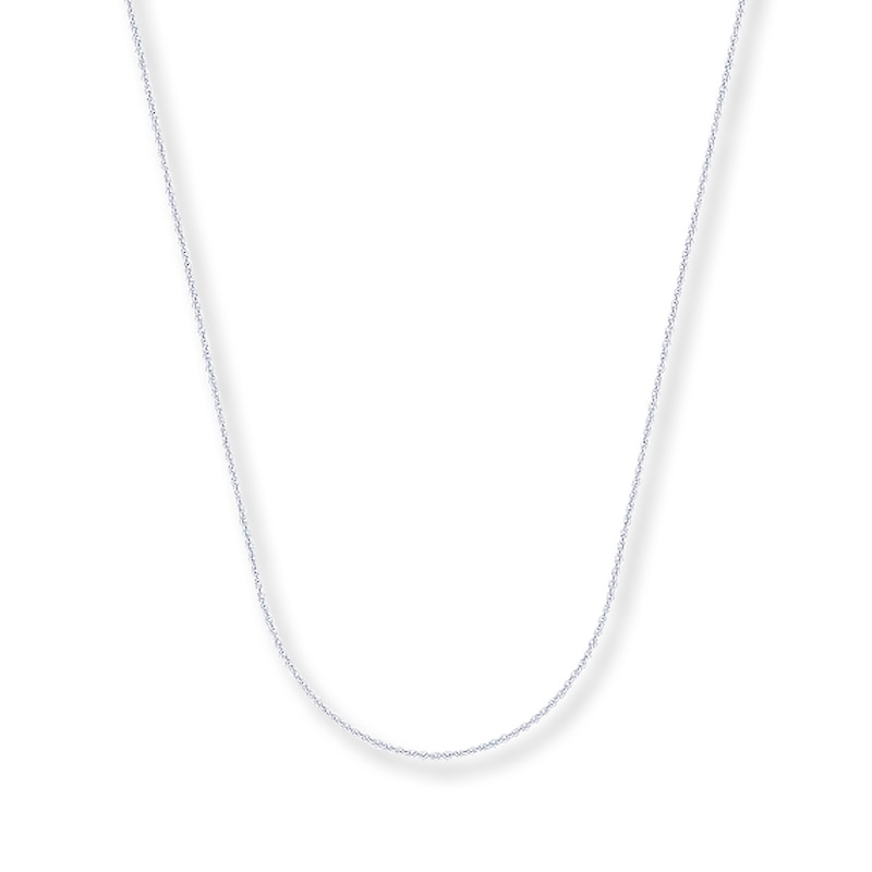 Main Image 1 of 0.75mm Cable Chain Necklace Solid 14K White Gold 20&quot;