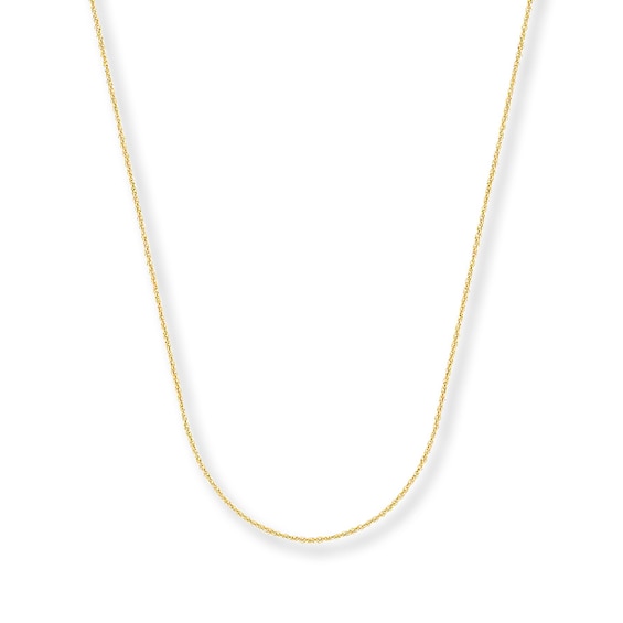 0.75mm Cable Chain Necklace Solid 14K Yellow Gold 18"
