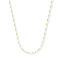 0.75mm Cable Chain Necklace Solid 14K Yellow Gold 20"