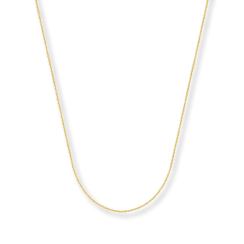 Solid Cable Chain Necklace 14K Yellow Gold 24"