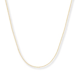 0.75mm Cable Chain Necklace Solid 14K Yellow Gold 20"