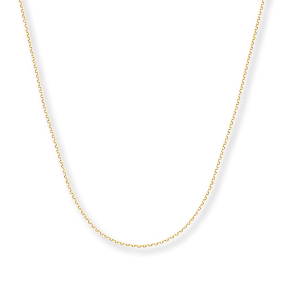 0.75mm Cable Chain Necklace Solid 14K Yellow Gold 24"