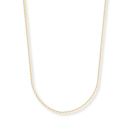 1mm Cable Chain Necklace Solid 14K Yellow Gold 20"