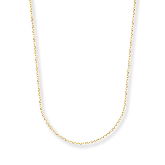 Solid Cable Chain Necklace 14K Yellow Gold 20"