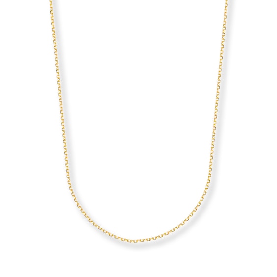 1mm Cable Chain Necklace Solid 14K Yellow Gold 20"