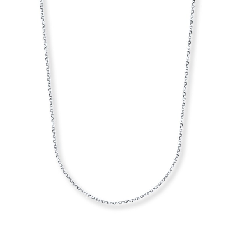 Main Image 1 of 1.5mm Cable Chain Necklace Solid 14K White Gold 18&quot;