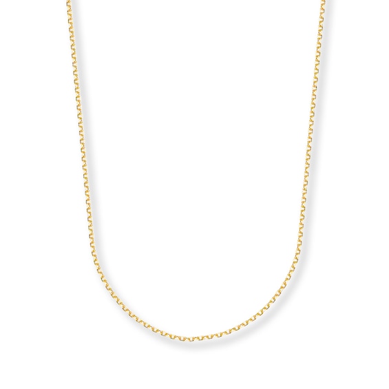 1.5mm Cable Chain Necklace Solid 14K Yellow Gold 20"