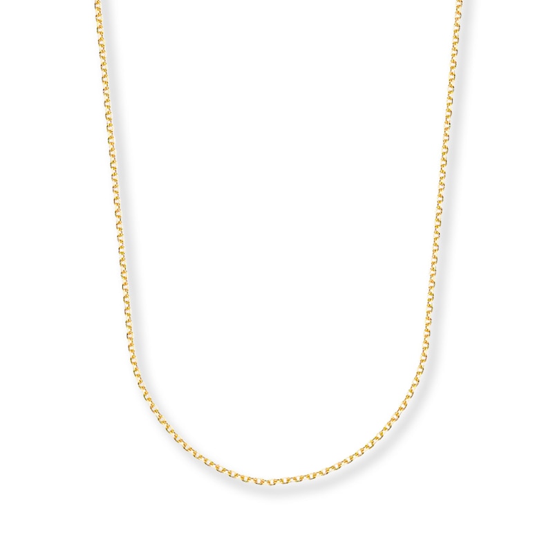 Main Image 1 of 1.5mm Cable Chain Necklace Solid 14K Yellow Gold 24&quot;