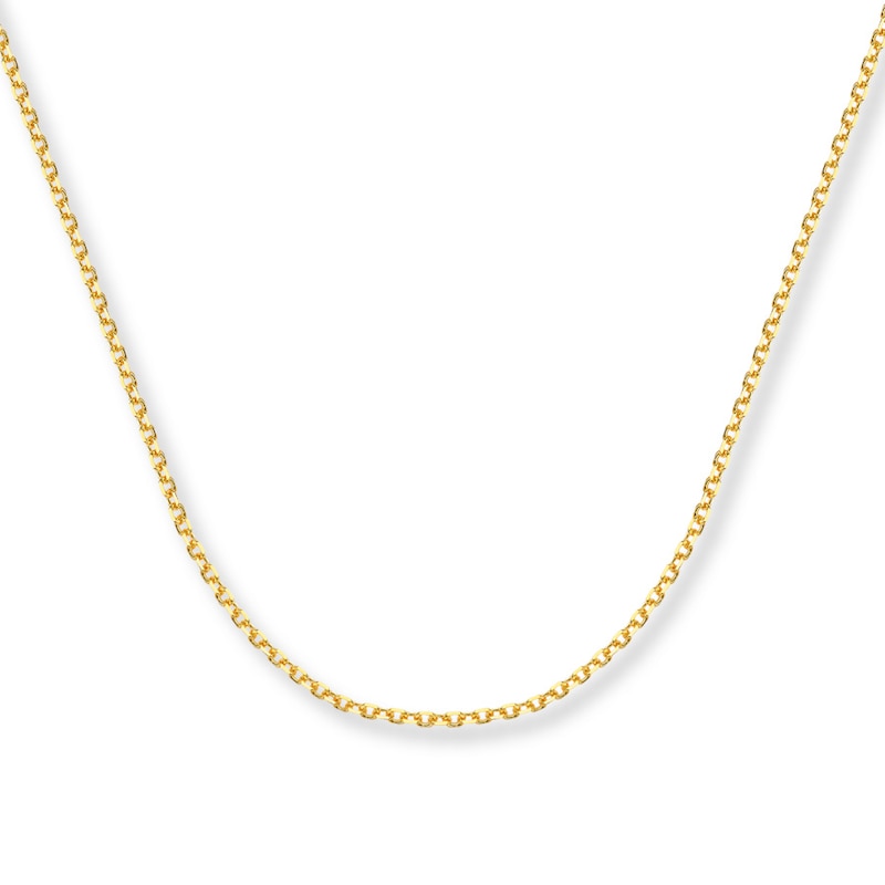 Solid Cable Chain Necklace 14K Yellow Gold 30"