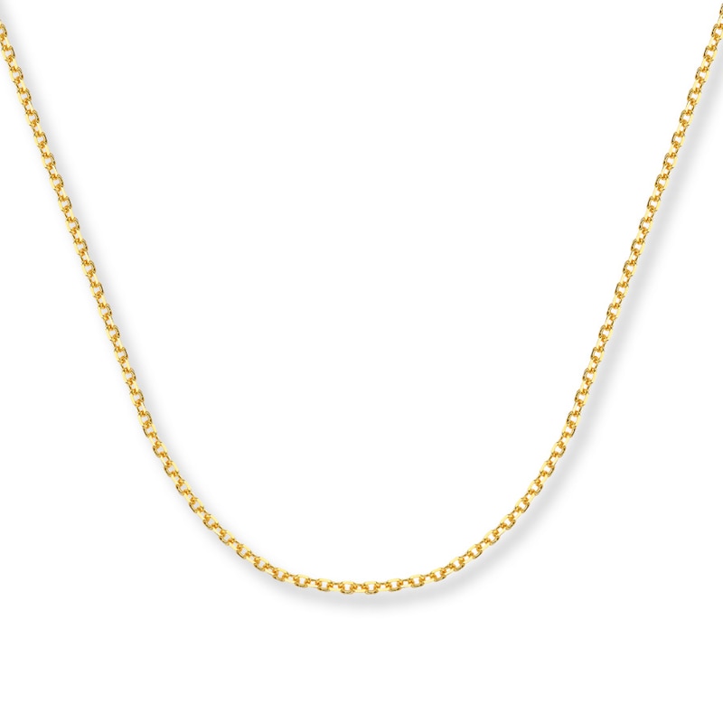 Main Image 1 of 1.75mm Cable Chain Necklace Solid 14K Yellow Gold 30&quot;