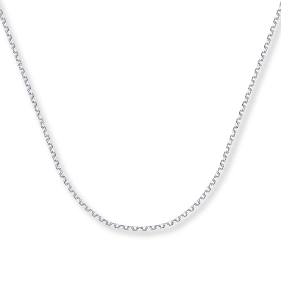 1.75mm Cable Chain Necklace Solid 14K White Gold 20"