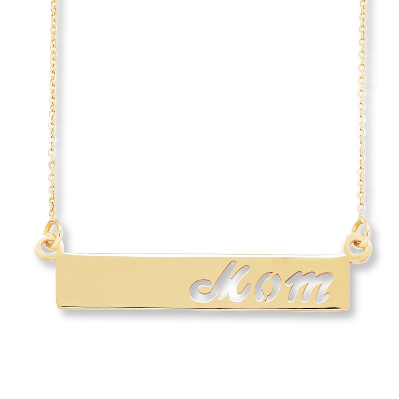 Main Image 1 of Mom Bar Necklace 10K Yellow Gold 17&quot;