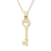 Thumbnail Image 0 of Heart Key Necklace 10K Yellow Gold 18"