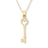 Thumbnail Image 1 of Heart Key Necklace 10K Yellow Gold 18&quot;