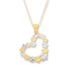 Thumbnail Image 1 of Flower Heart Necklace 10K Two-Tone Gold 18&quot;