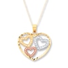 Thumbnail Image 1 of Heart Necklace 10K Tri-Tone Gold 18&quot;