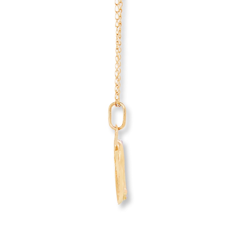 Main Image 2 of Children's Heart Cross Necklace 14K Yellow Gold 13&quot;