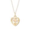 Thumbnail Image 4 of Children's Heart Cross Necklace 14K Yellow Gold 13&quot;