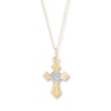 Thumbnail Image 1 of Children's Cross Necklace 14K Yellow Gold 13&quot;