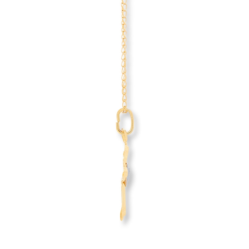 Children's Cross Necklace 14K Yellow Gold 13"