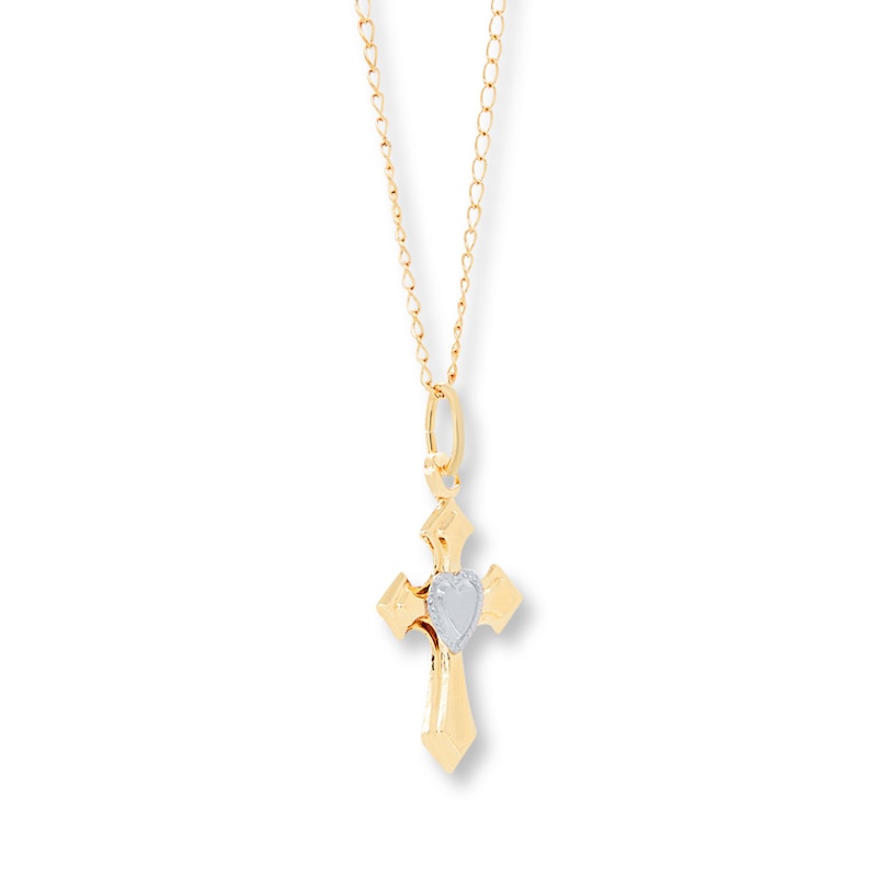 Main Image 3 of Children's Cross Necklace 14K Yellow Gold 13&quot;