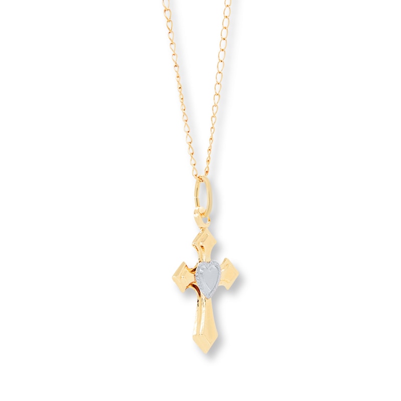 Children's Cross Necklace 14K Yellow Gold 13"