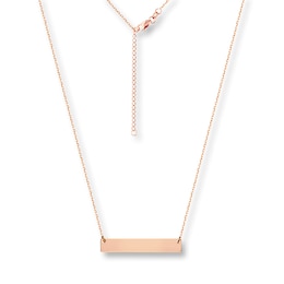 Petite Bar Necklace 14K Rose Gold 18"