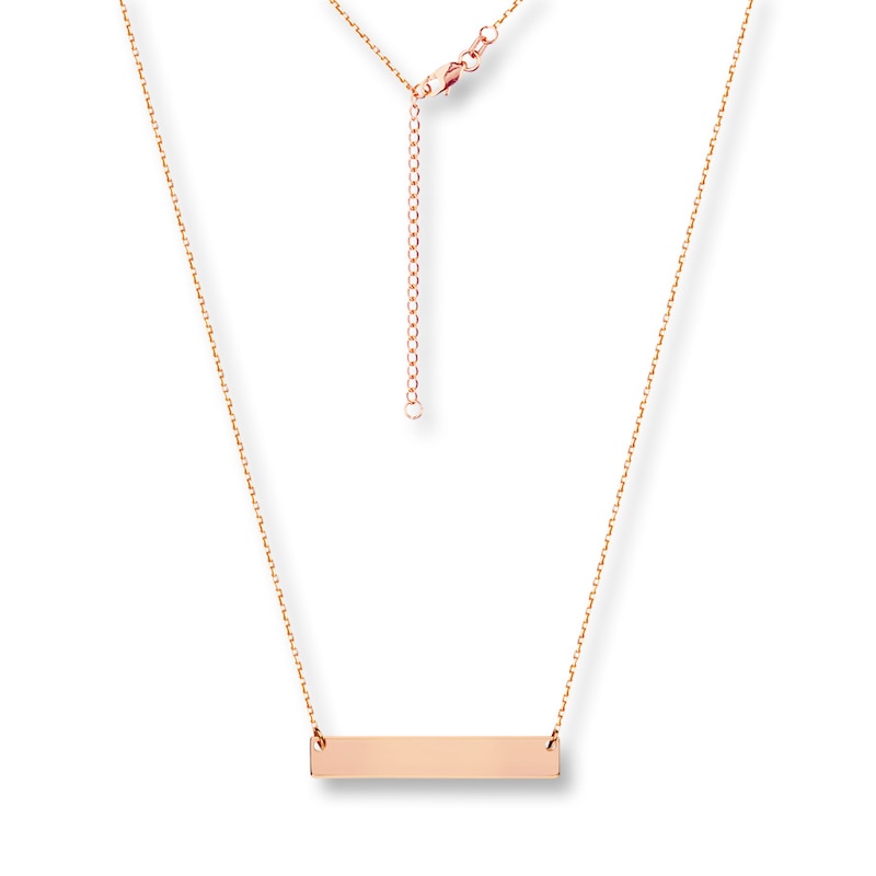 Main Image 1 of Petite Bar Necklace 14K Rose Gold 18&quot;