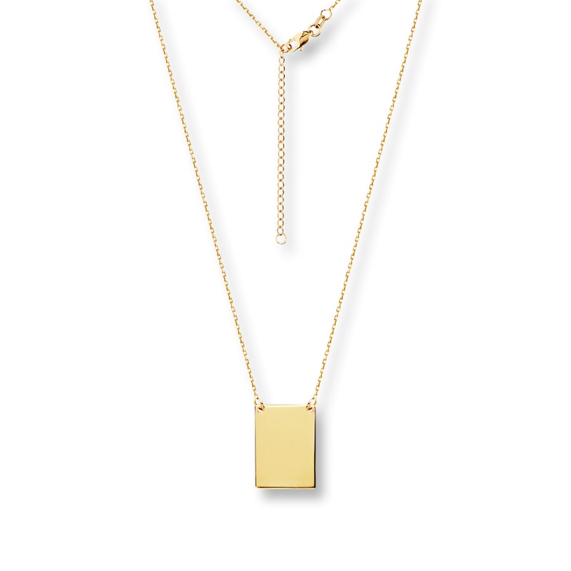 Main Image 1 of Rectangle Necklace 14K Yellow Gold 18&quot;