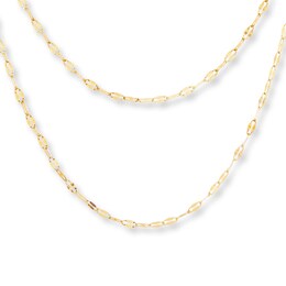 Double-Strand Fashion Chain Necklace 14K Yellow Gold 16&quot;