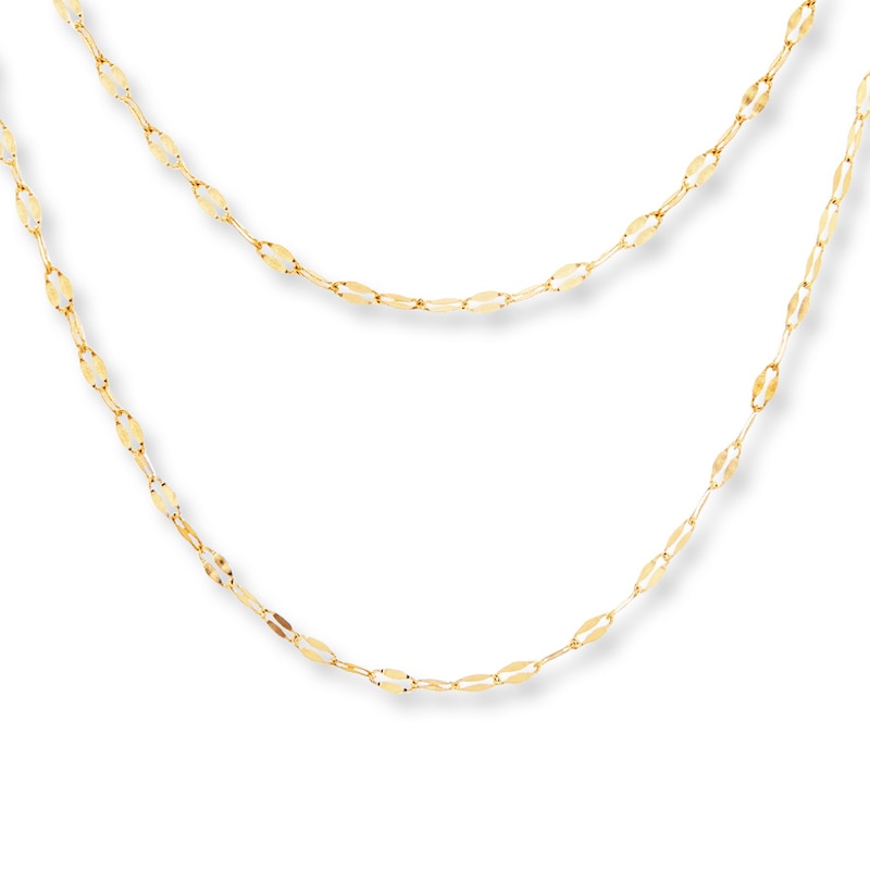 Main Image 1 of Double-Strand Fashion Chain Necklace 14K Yellow Gold 16&quot;