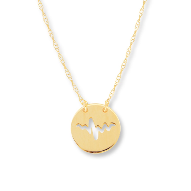 Main Image 1 of Heartbeat Necklace 14K Yellow Gold 16&quot;