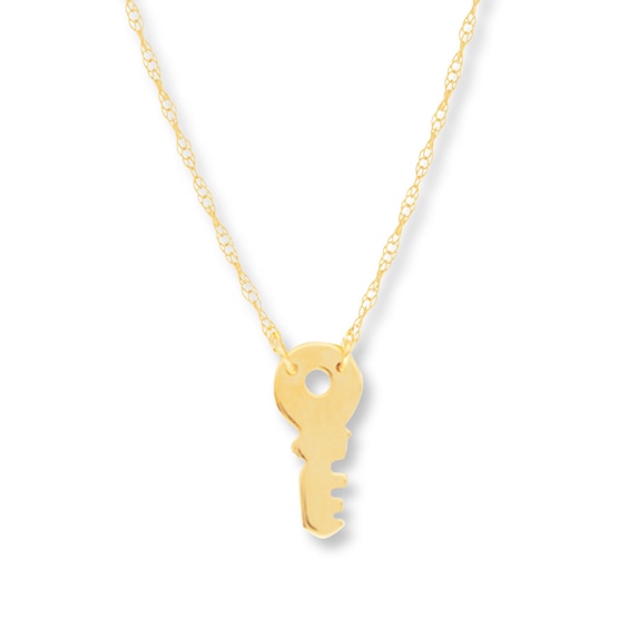 Key Necklace 14K Yellow Gold 16"