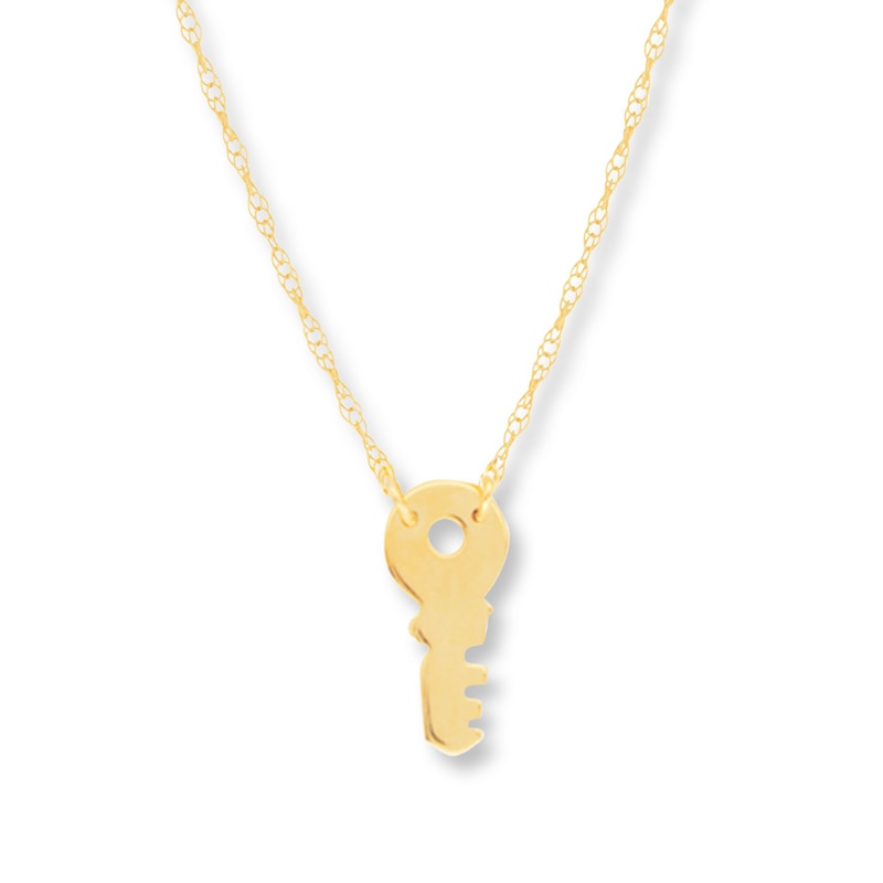 Main Image 1 of Key Necklace 14K Yellow Gold 16&quot;