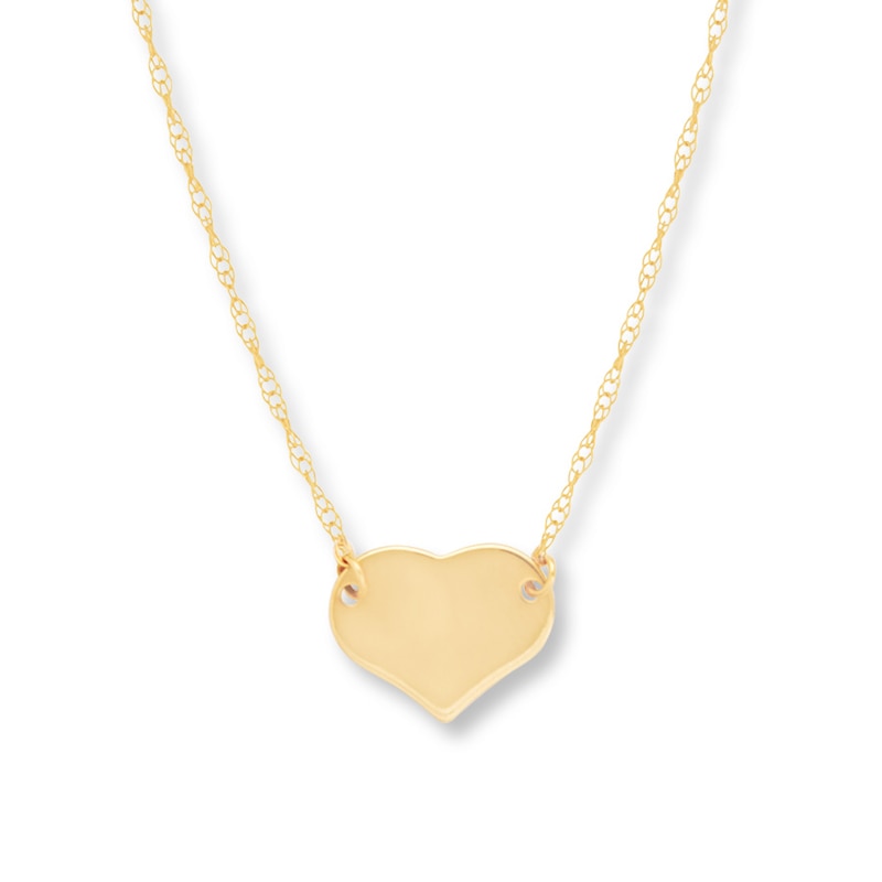 Main Image 1 of Heart Necklace 14K Yellow Gold 16&quot;