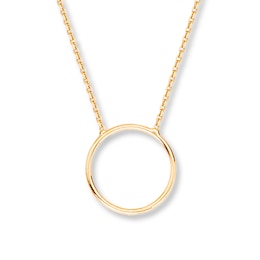 Circle Necklace 14K Yellow Gold 18"