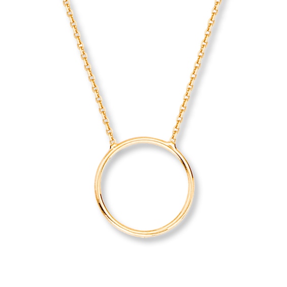 Circle Necklace 14K Yellow Gold 18"