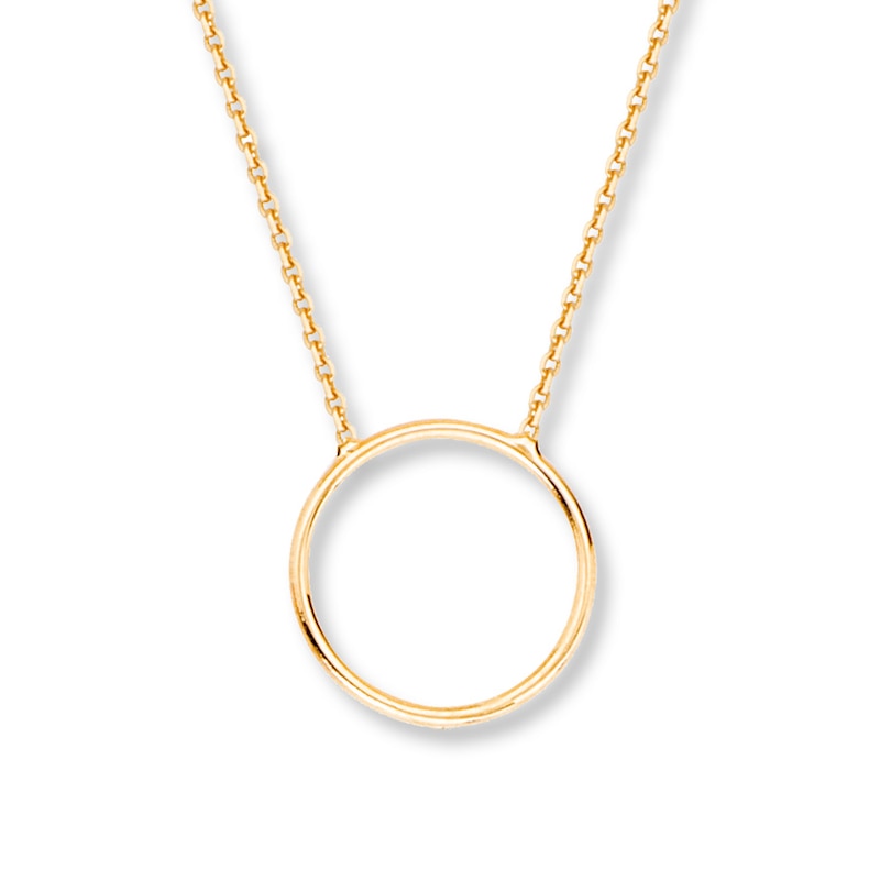 Circle Necklace 14K Yellow Gold 18"