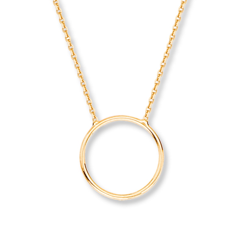 Main Image 1 of Circle Necklace 14K Yellow Gold 18&quot;
