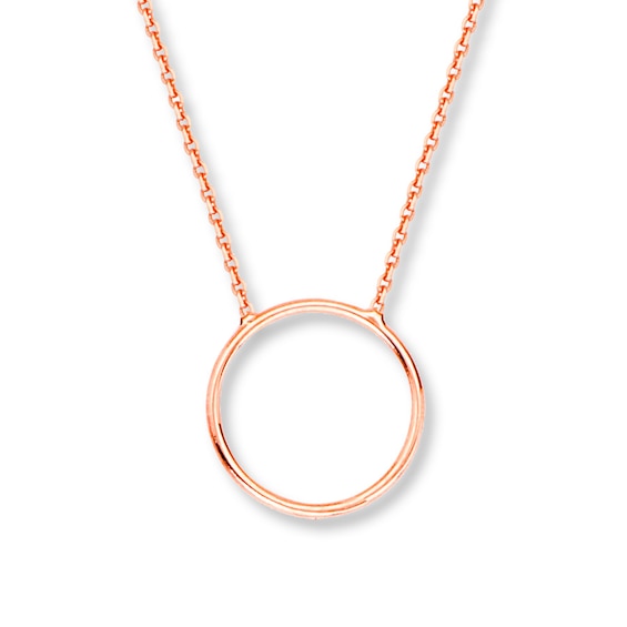 Circle Necklace 14K Rose Gold 16"