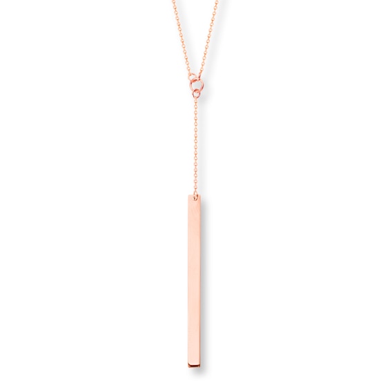 Bar Necklace 14K Rose Gold 18"