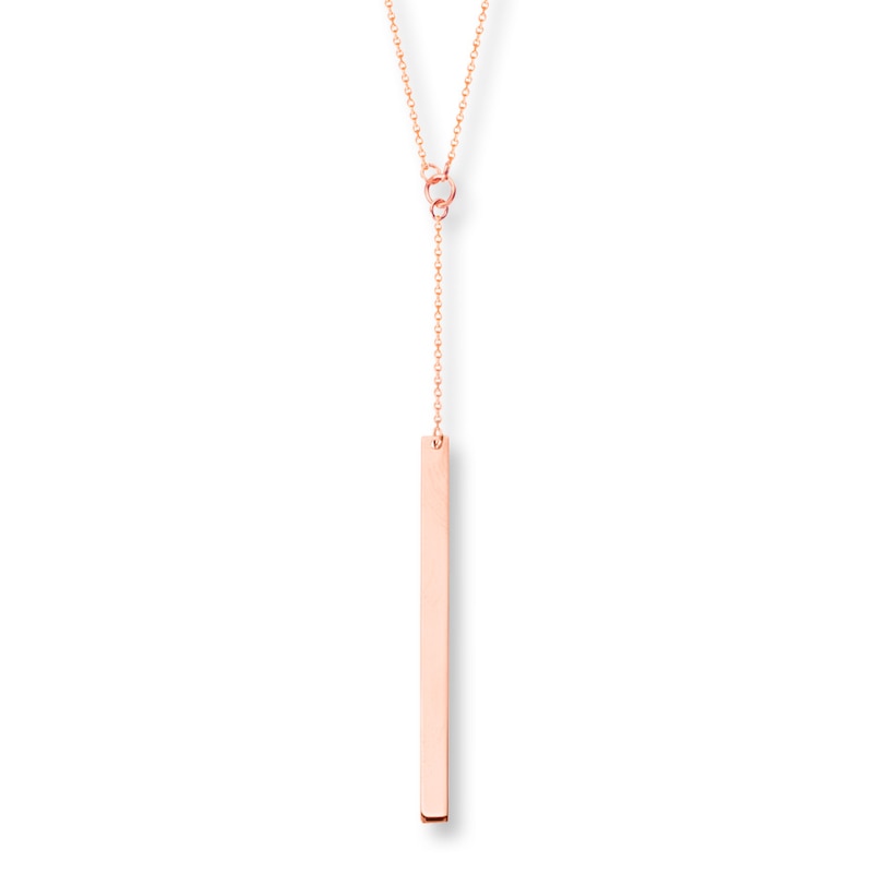 Main Image 1 of Bar Necklace 14K Rose Gold 18&quot;