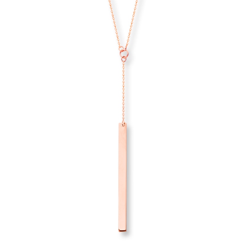 Bar Necklace 14K Rose Gold 18"