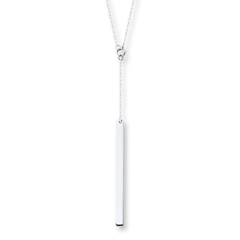 Main Image 1 of Bar Necklace 14K White Gold 18&quot;